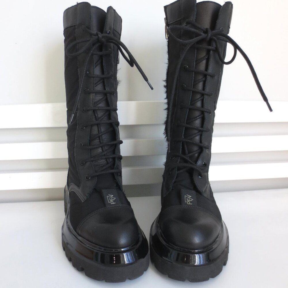 PIERFRANCESCO VINCENTI PFV LACE UP BOOTS BLACK Sz-37